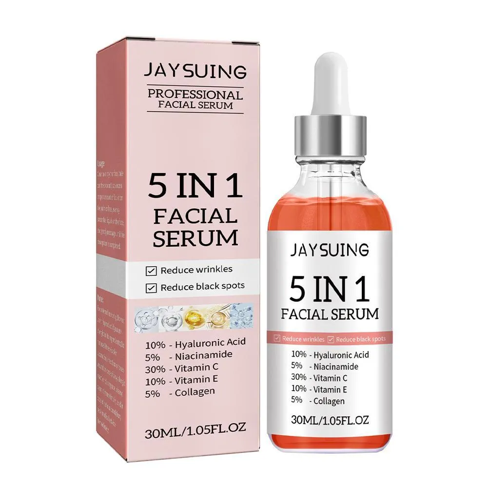 alt="V5 In 1 Face Serum Fade Fine Lines Firming Moisturizing Brightening Vitamin C Hyaluronic Acid Shrink Pores Skincare">