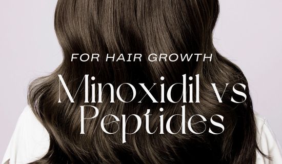 alt="Minoxidil vs peptide hair growth comparison showing results, scalp treatment, and natural alternatives for hair loss in men and women">