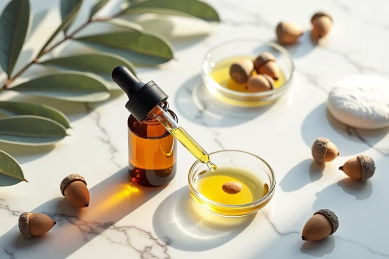 alt="Jojoba oil for skin benefits including acne treatment hydration anti aging and hair care routine">